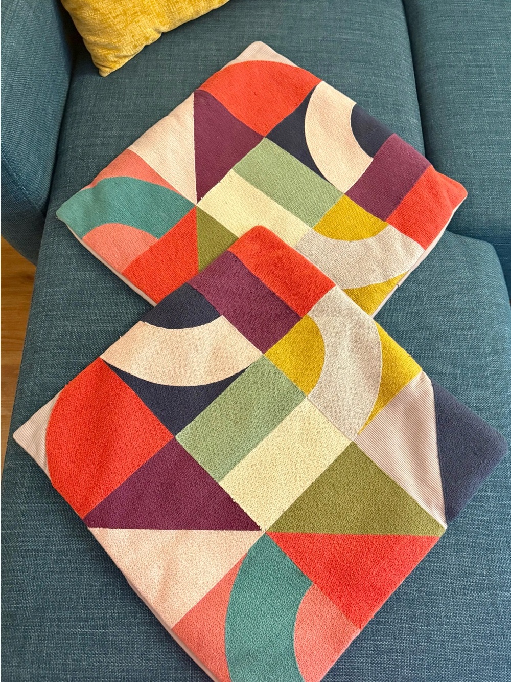 Set of 2! West Elm Margo Selby Puzzle Geometric Decorative Pillow Covers!